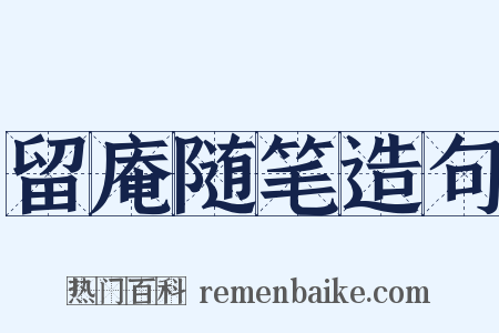 留庵随笔造句是什么意思的图片